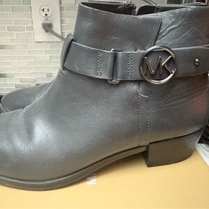 Michael Kors Gray Leather Ankle Boots